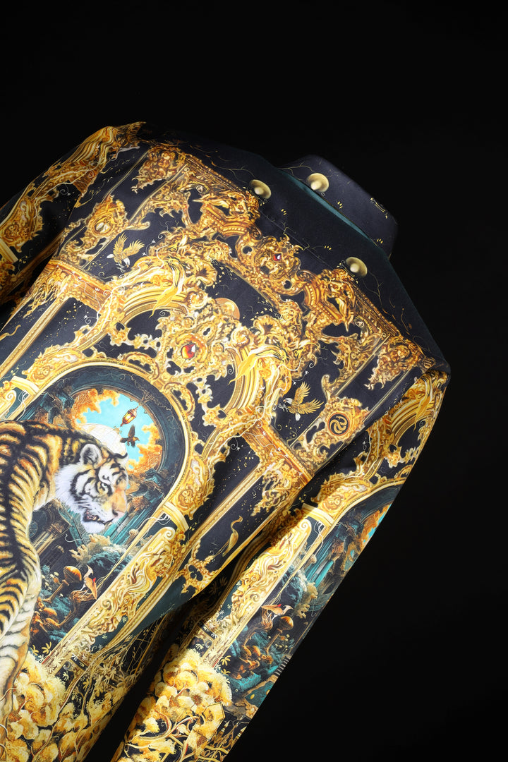 Decorative box with gold and black design on a black background LoudLess