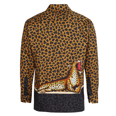 A 100% cotton luxury leopard print shirt, perfect for a night out or party with its eye-catching design and comfortable fabric