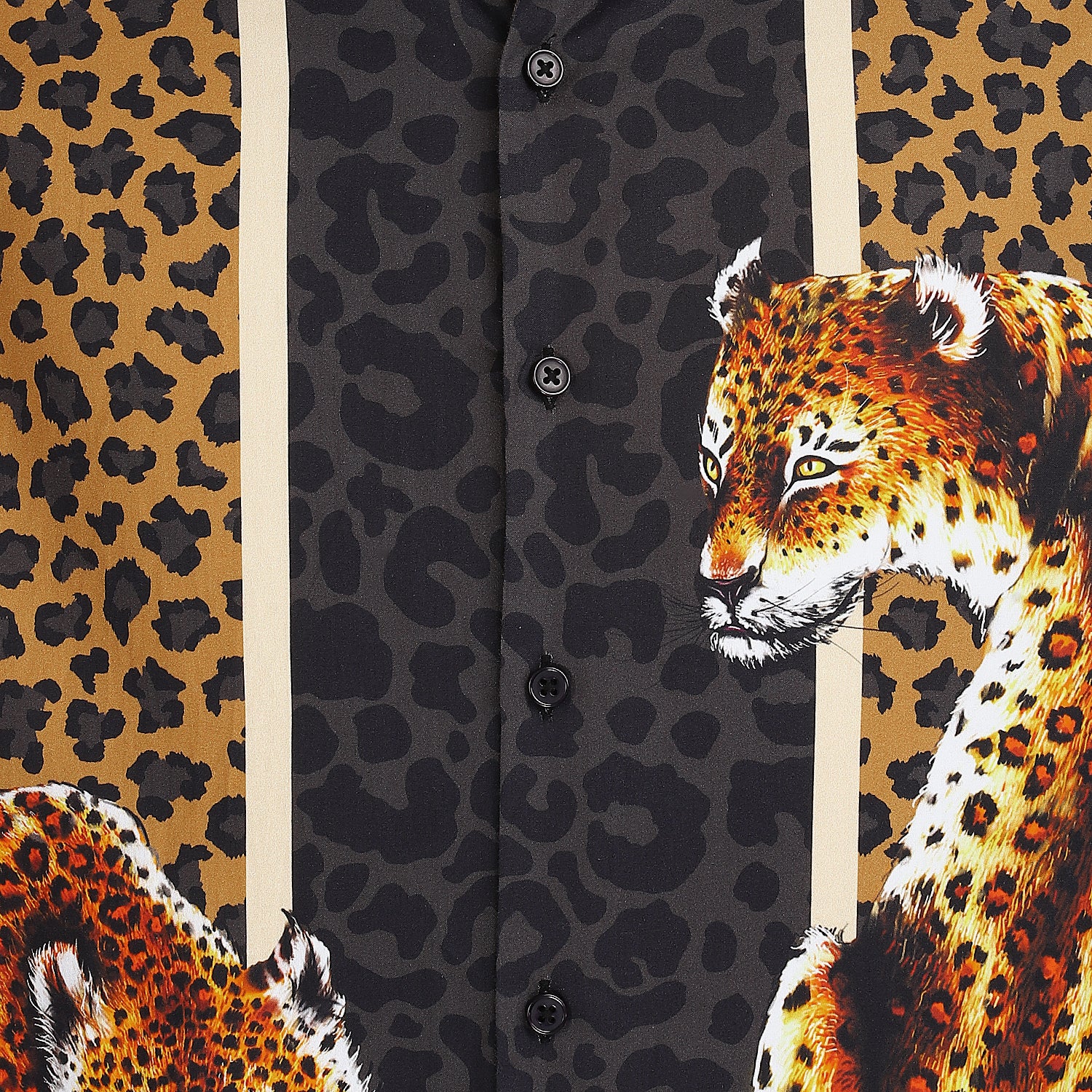 A 100% cotton luxury leopard print shirt, perfect for a night out or party with its eye-catching design and comfortable fabric