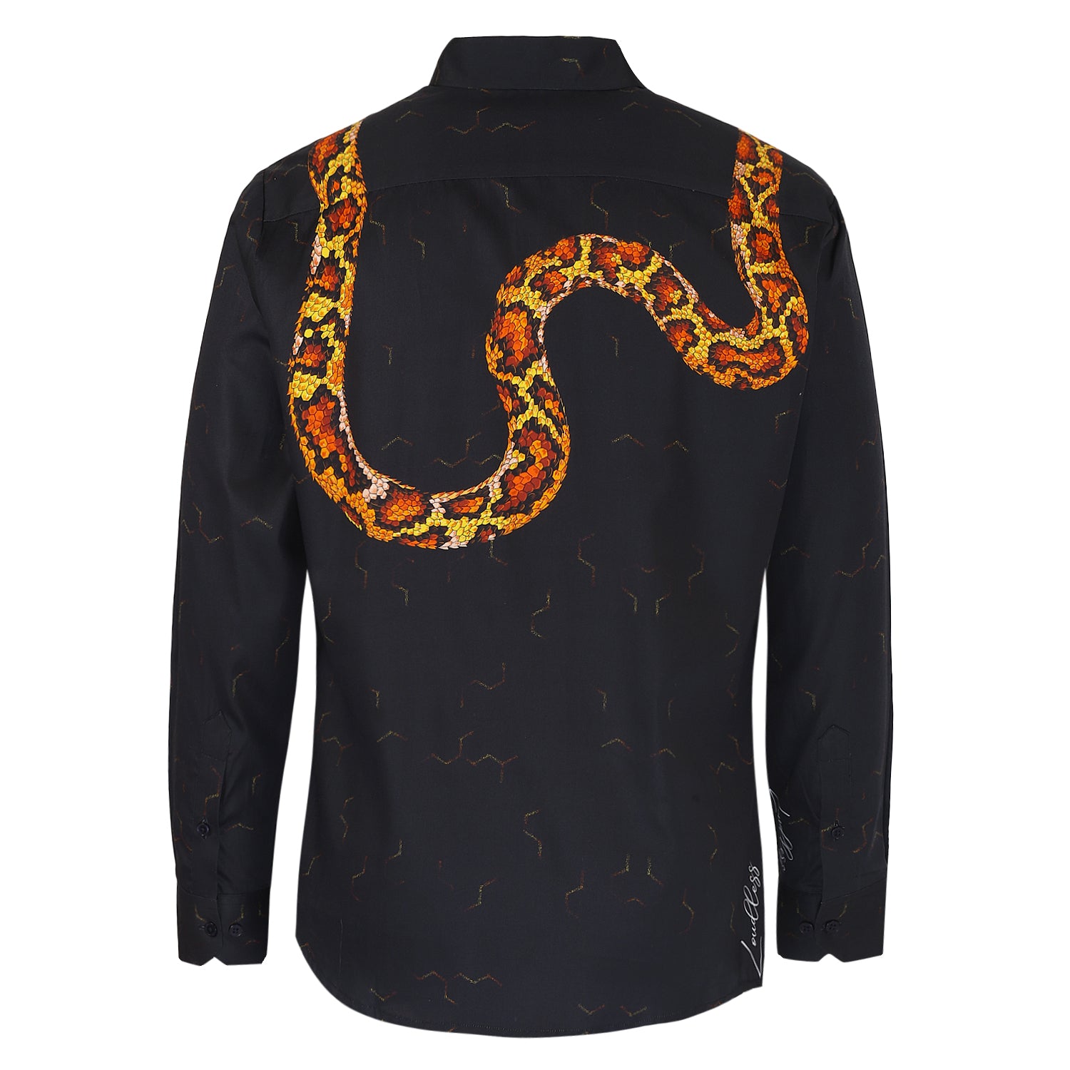 Men's luxury snake print shirt, perfect for a stylish and bold look at a club or a night out