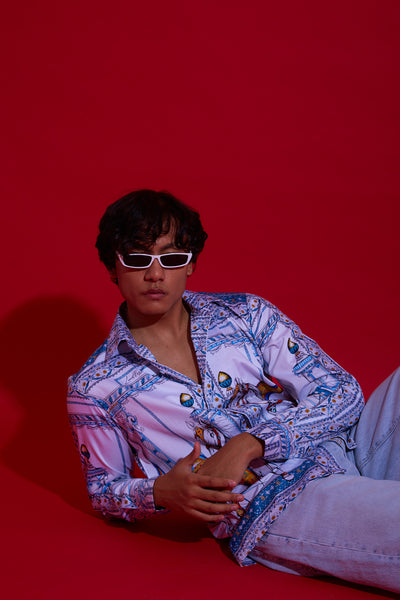 Elevate your style with this must-have luxury men's horse print shirt, made from the finest materials for a sophisticated look